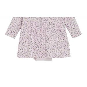 NEW MINYMO girl's ribbed skirted romper in tender touch florals